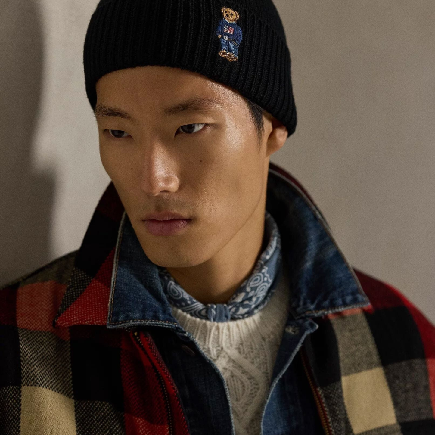Bear Ribbed Knit Hat