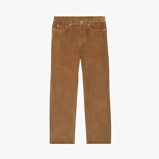 5 Pocket Straight Fit Velour Pants