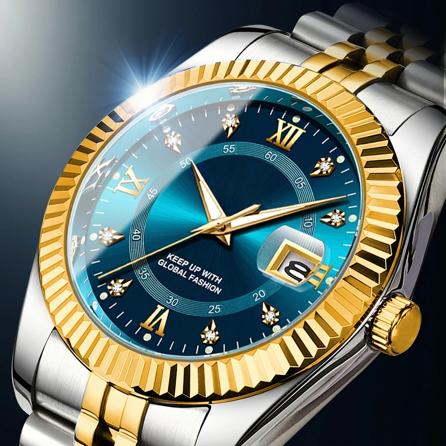 Goldenstar – 40Mm Watch| Waterproof| Stainless Steel