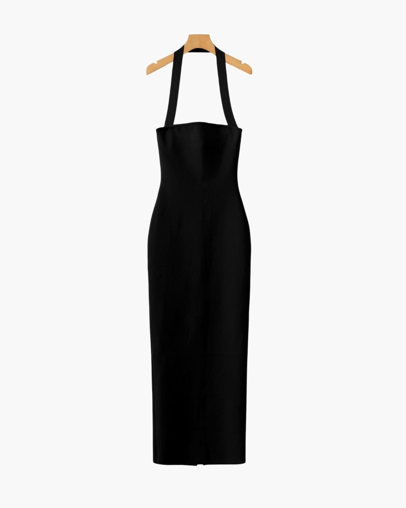 Halter Neck Slim Fit Maxi Dress