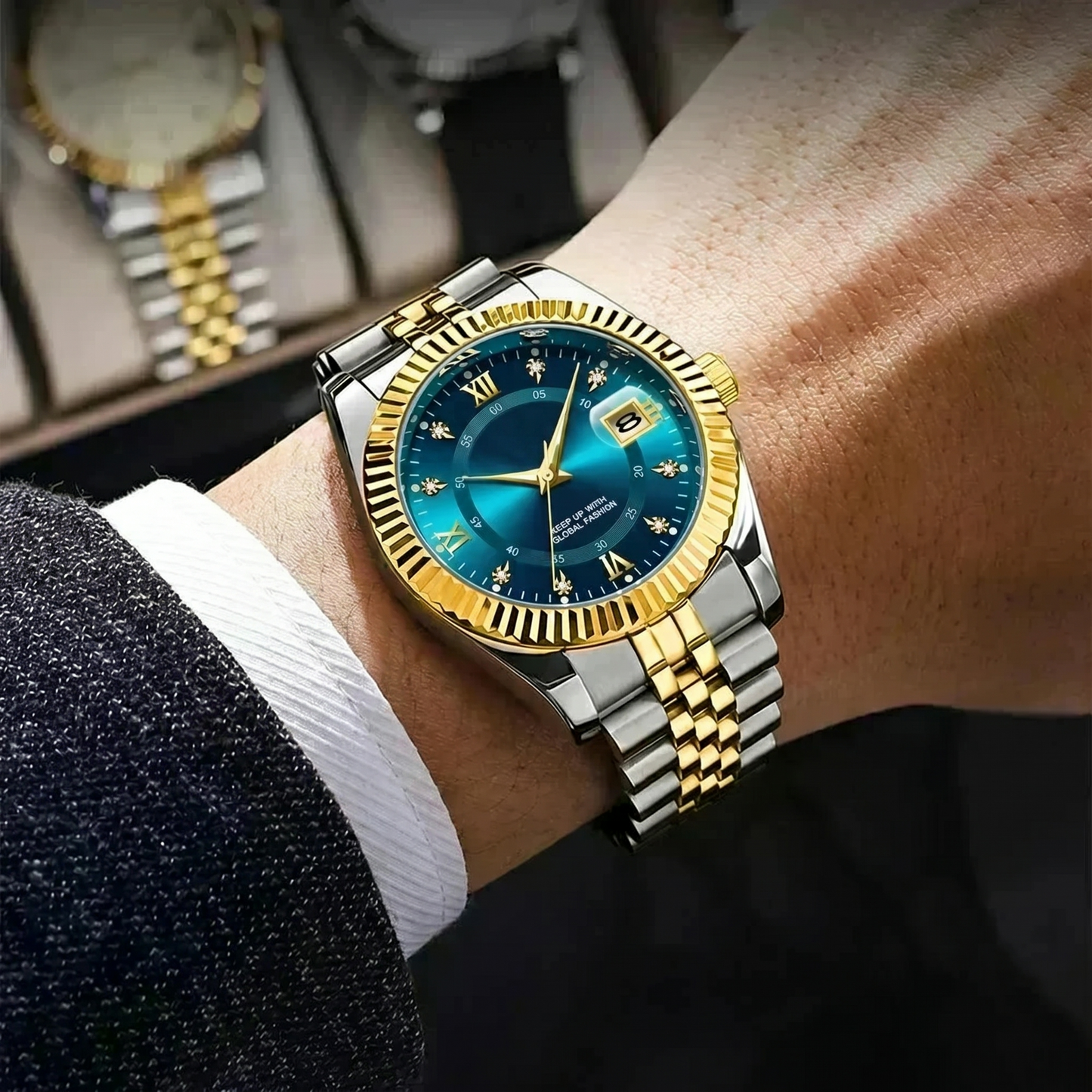 Goldenstar – 40Mm Watch| Waterproof| Stainless Steel