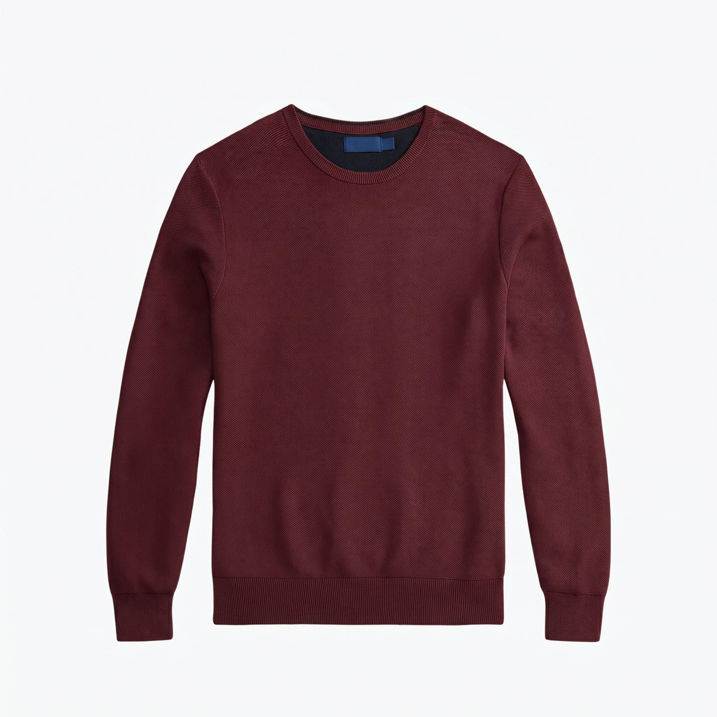 Mesh-Knit Cotton Crewneck Sweater