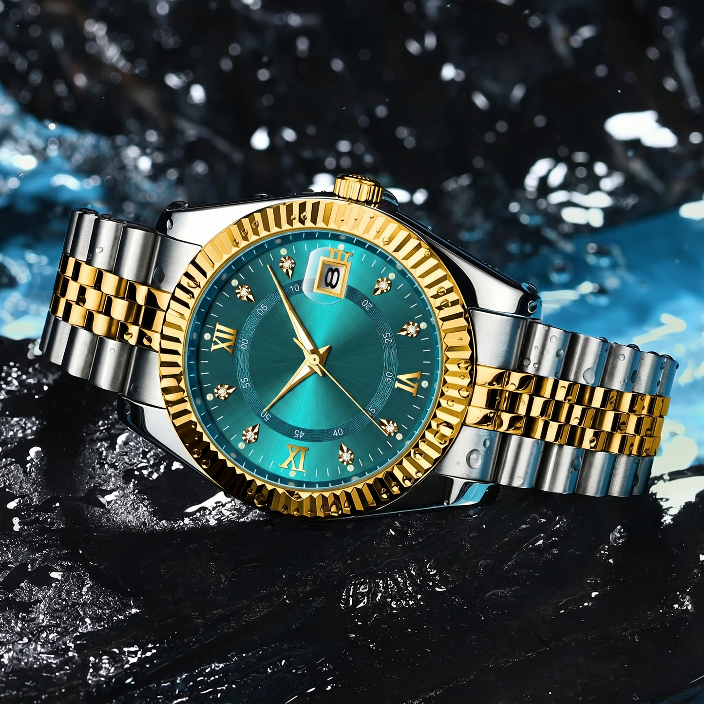 Goldenstar – 40Mm Watch| Waterproof| Stainless Steel