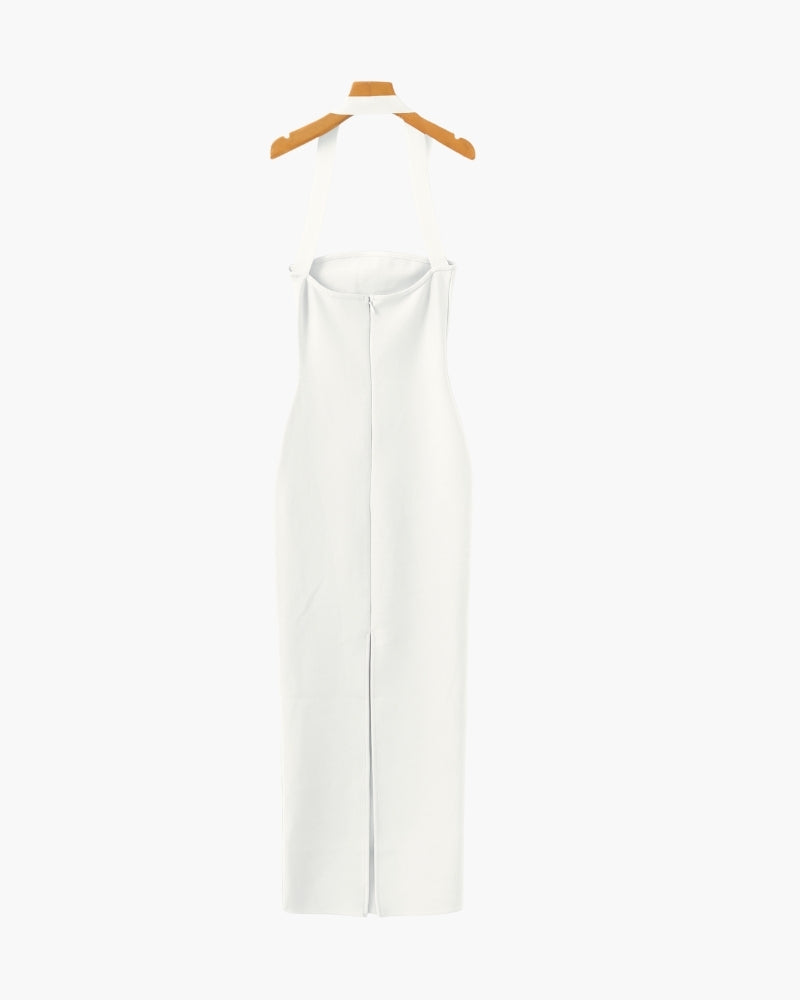 Halter Neck Slim Fit Maxi Dress