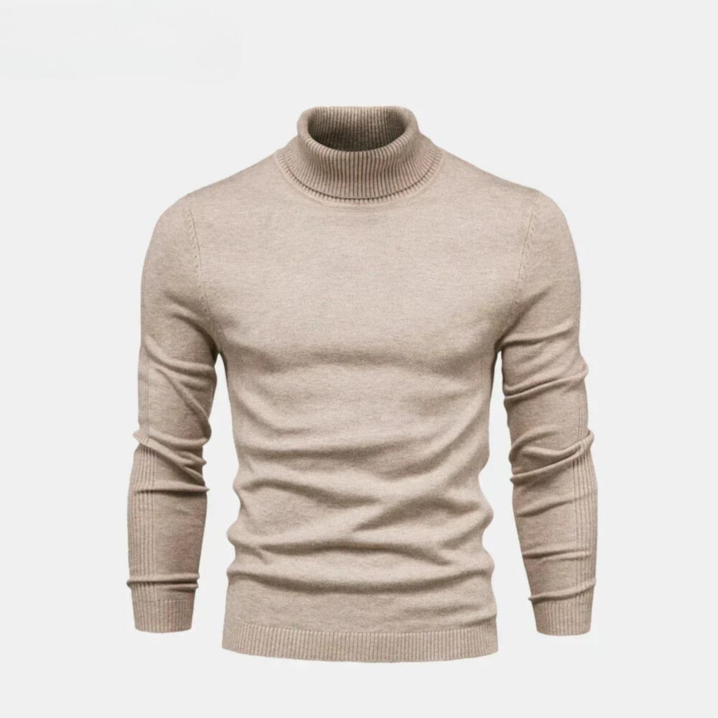 Turtleneck Cable-Knit Wool Knit Sweater