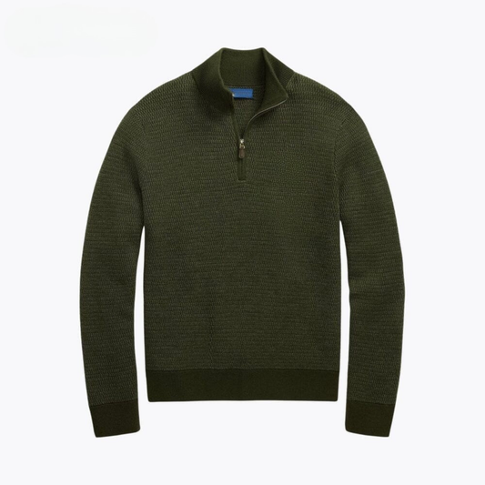 Washable Wool Quarter-Zip Sweater