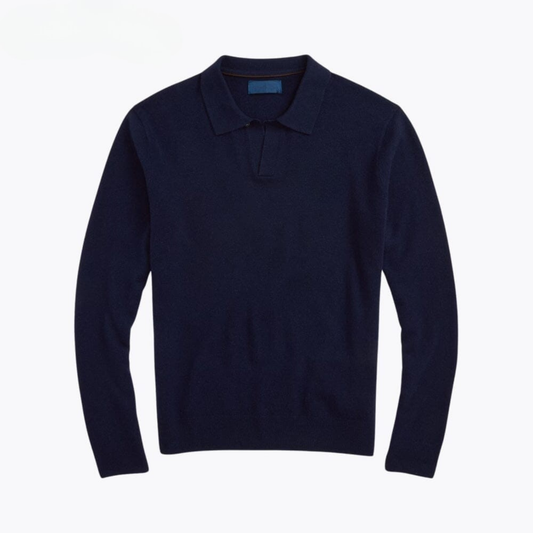 Wool Johnny-Collar Sweater