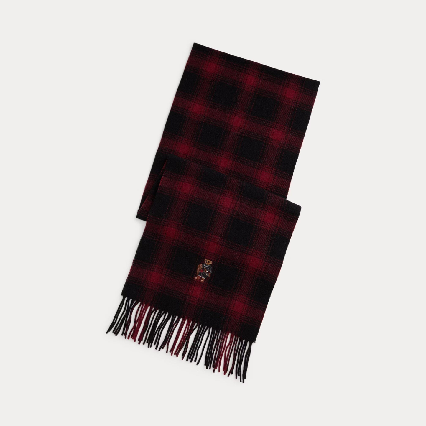 Bear Plaid Wool Scarf