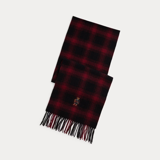 Bear Plaid Wool Scarf