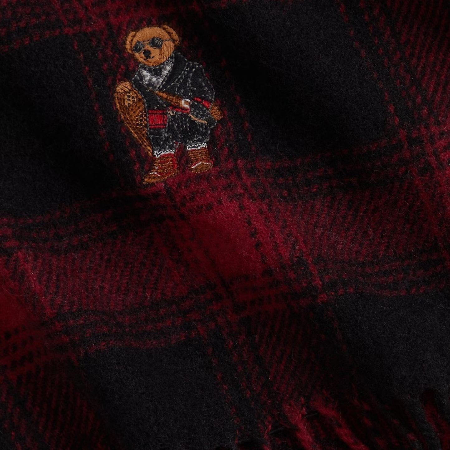Bear Plaid Wool Scarf