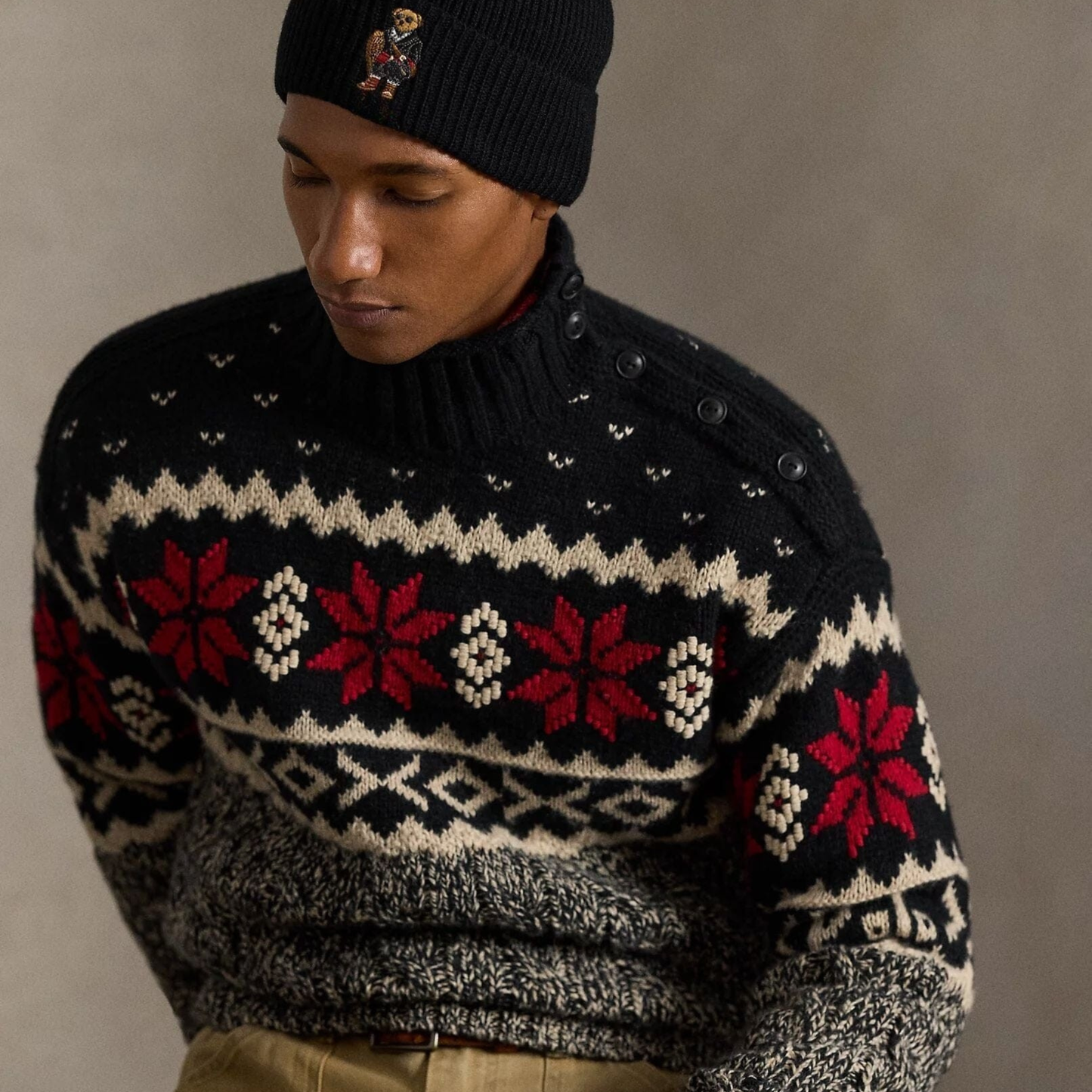 Bear Rib-Knit Beanie