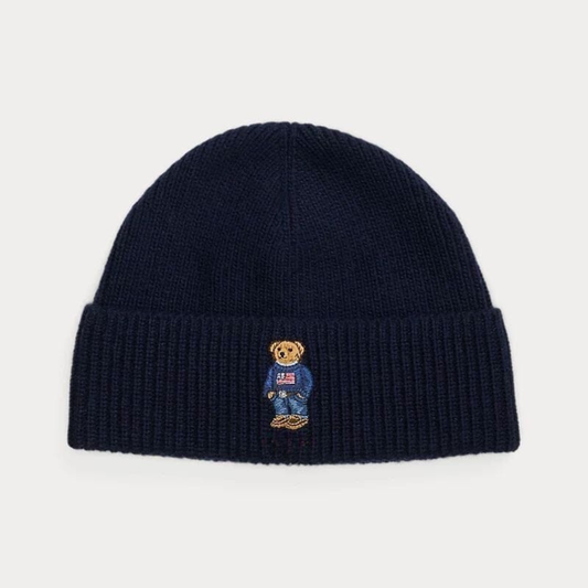 Bear Ribbed Knit Hat