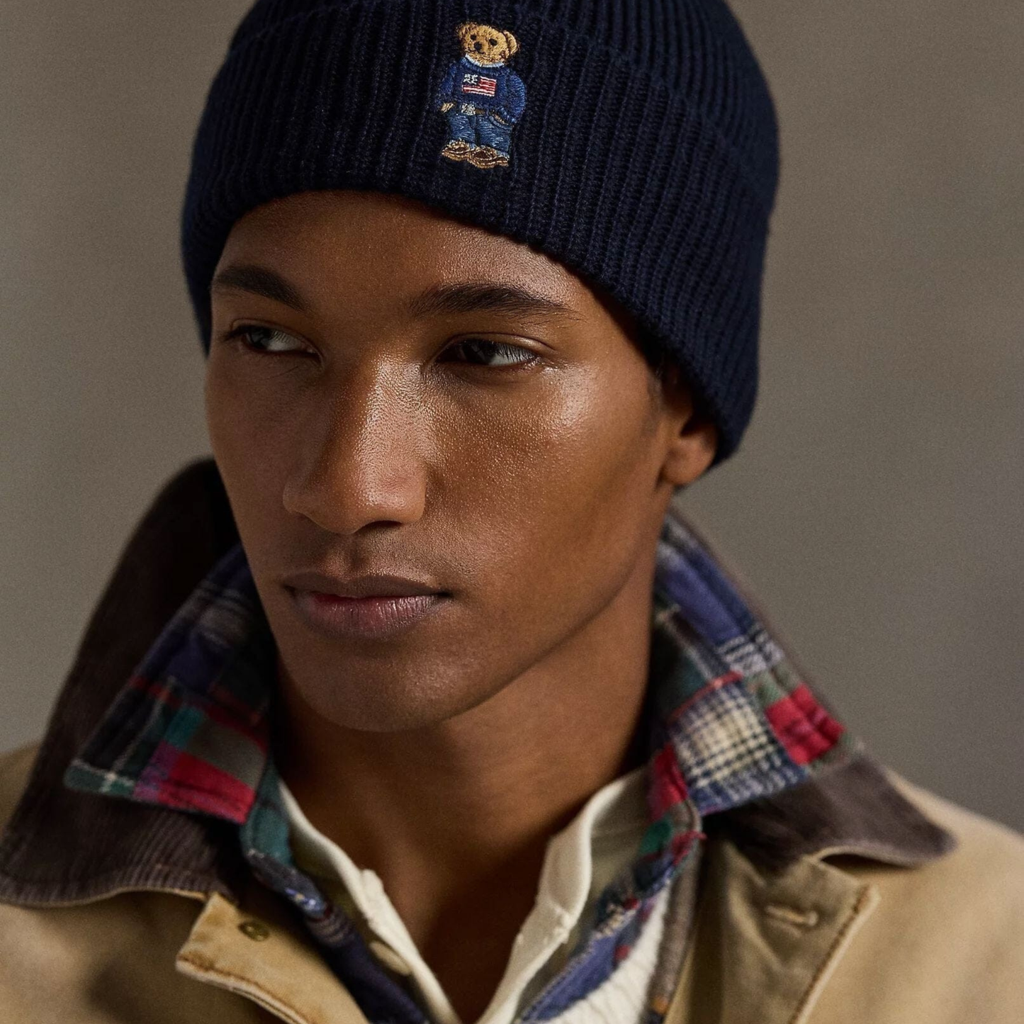 Bear Ribbed Knit Hat