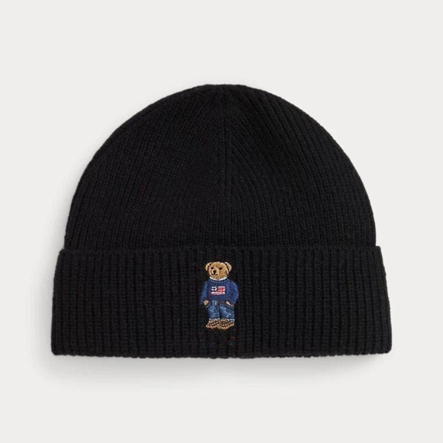 Bear Ribbed Knit Hat