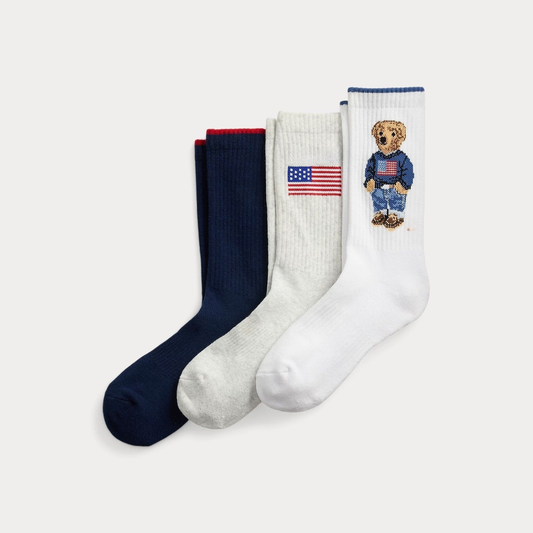 Bear Logo Crew Sock 3-Pack