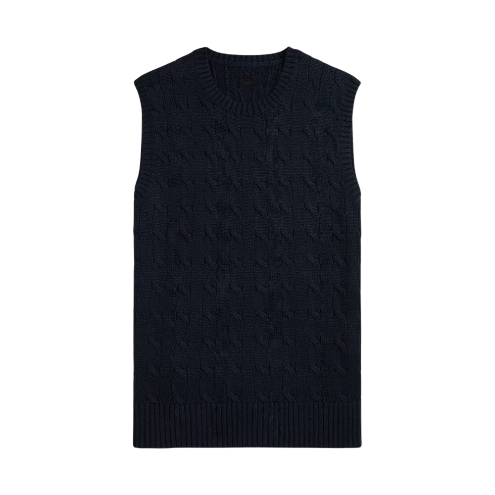 Cable-Knit Cotton Sweater Vest