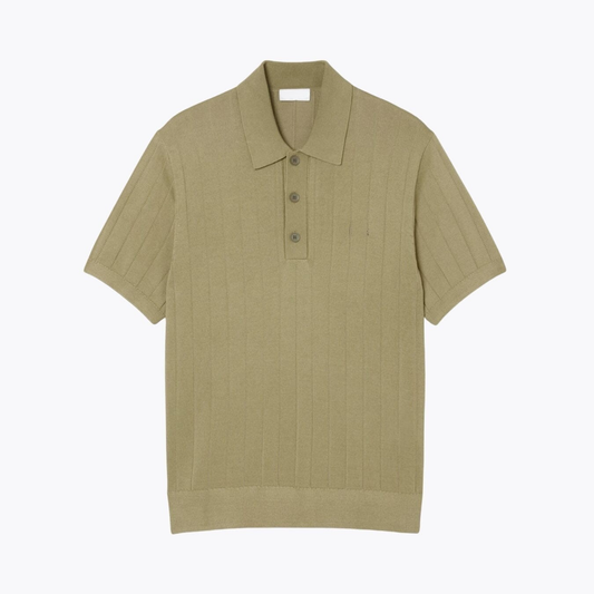 Fluid Ribbed Knit Collar Sweater