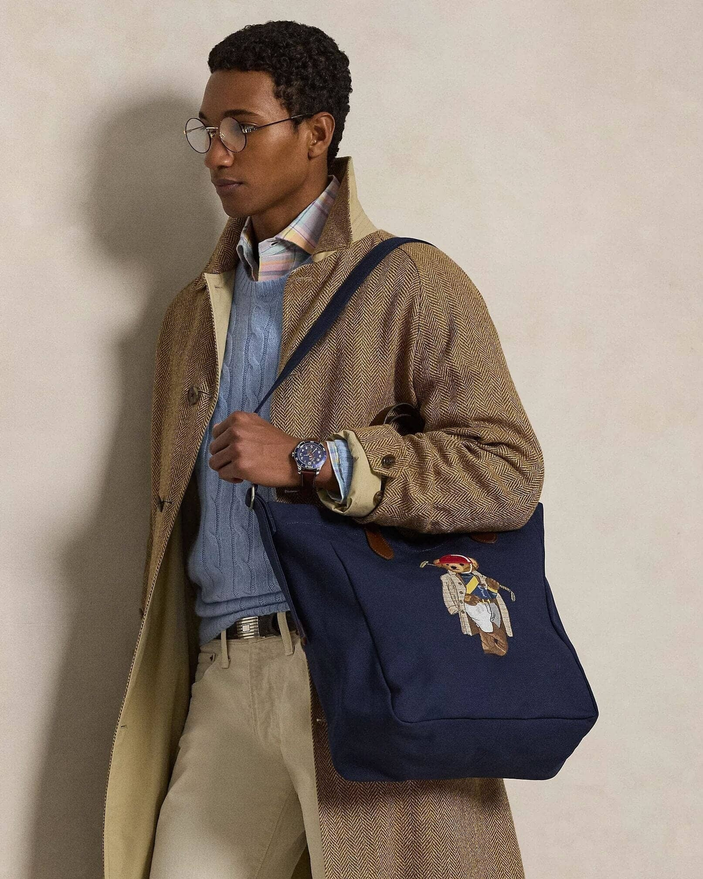 Bear Canvas Shopper Tote