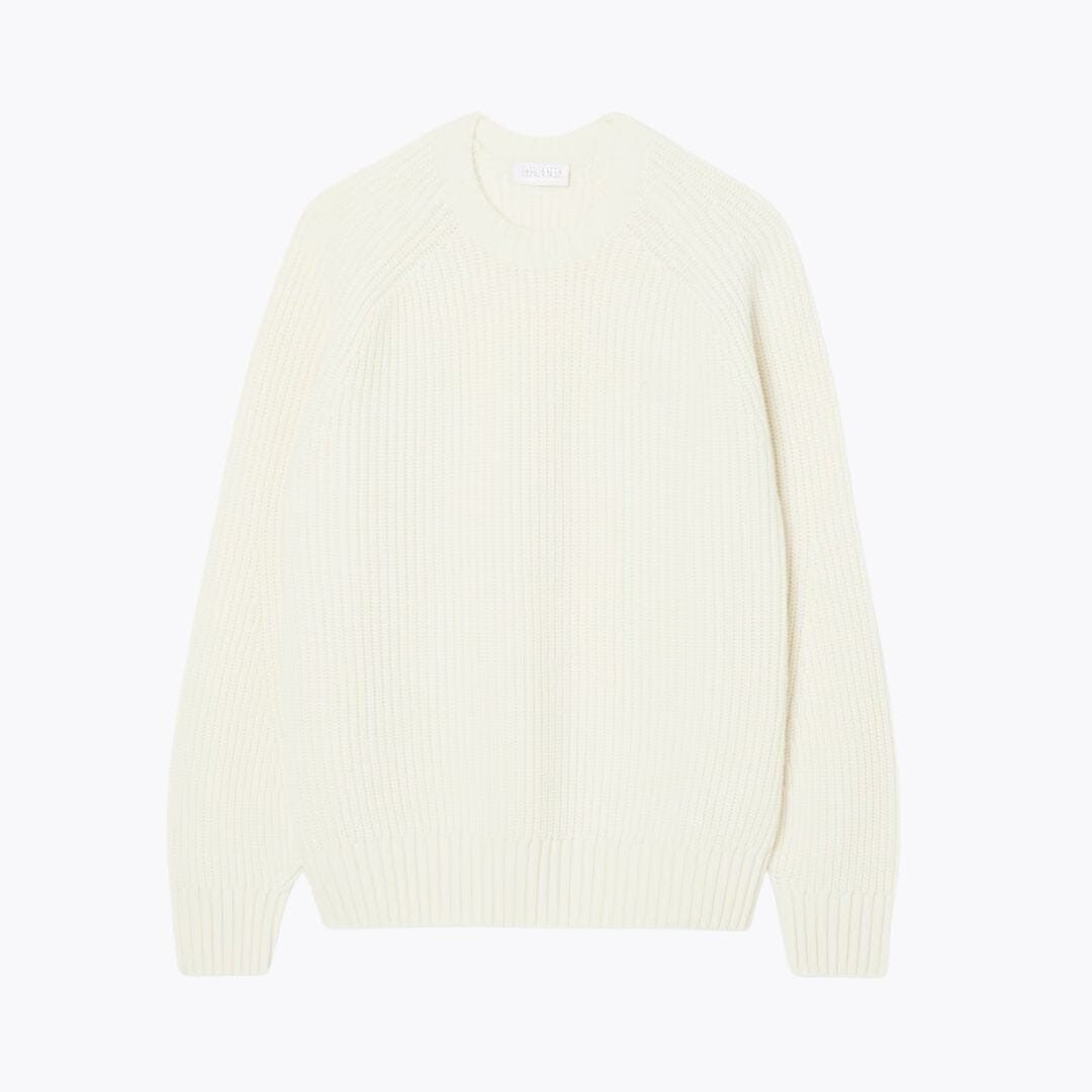 Thick Carded Wool Crew Neck Sweater