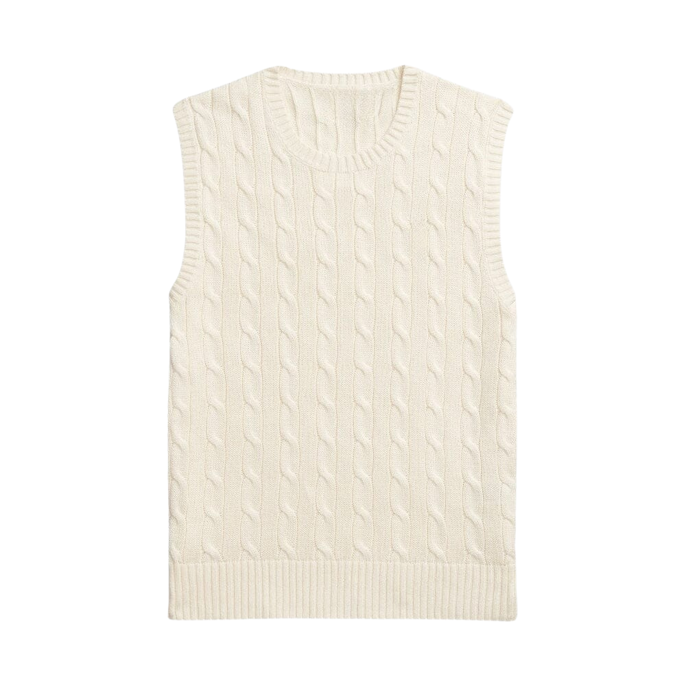 Cable-Knit Cotton Sweater Vest