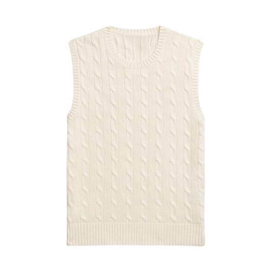 Cable-Knit Cotton Sweater Vest
