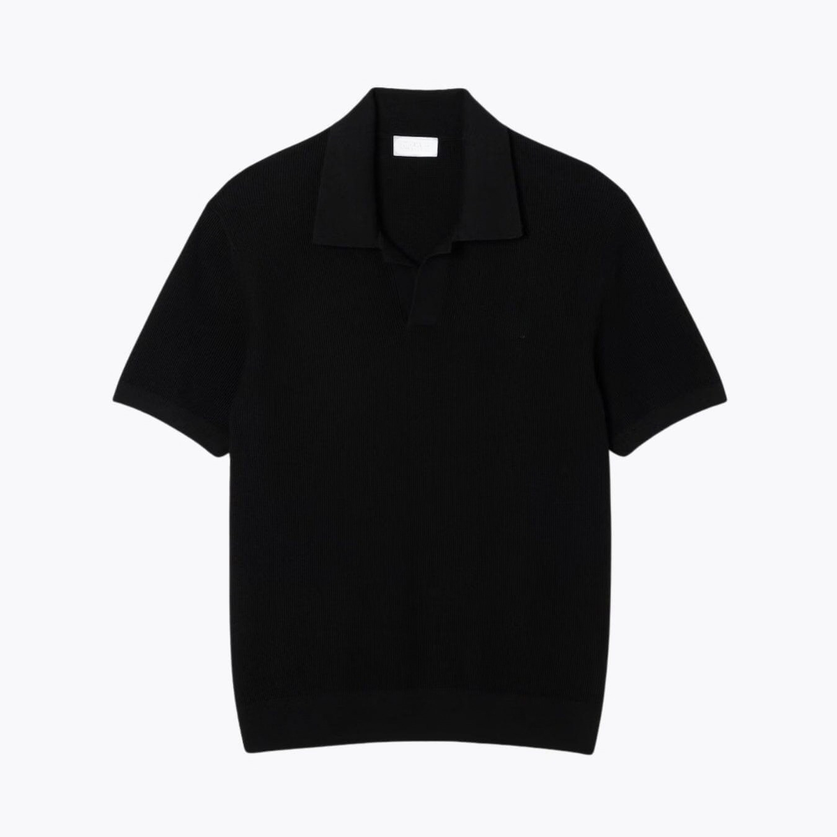 Cotton Blend Open Polo Collar Sweater