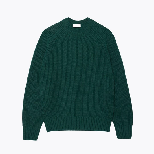 Thick Carded Wool Crew Neck Sweater