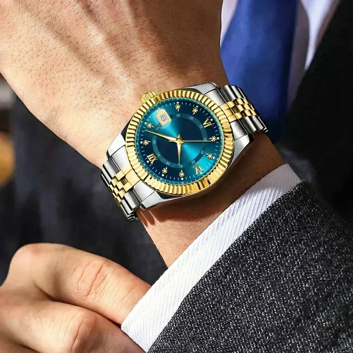 Goldenstar – 40Mm Watch| Waterproof| Stainless Steel
