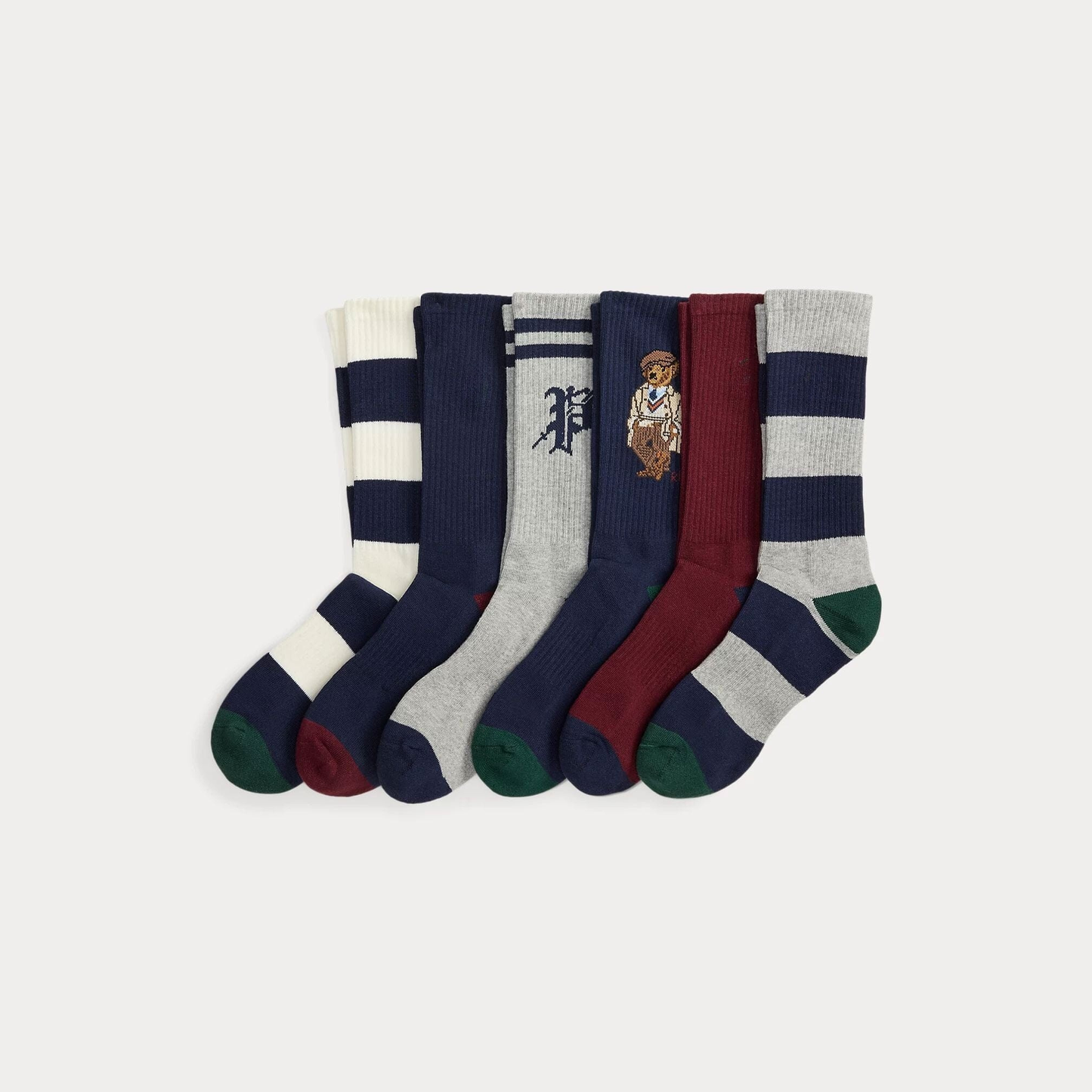 Bear Cotton-Blend Crew Sock 6-Pack