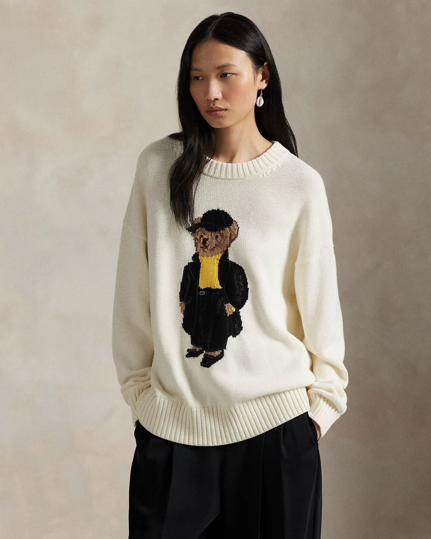 Bear Cotton Crew Neck Sweater