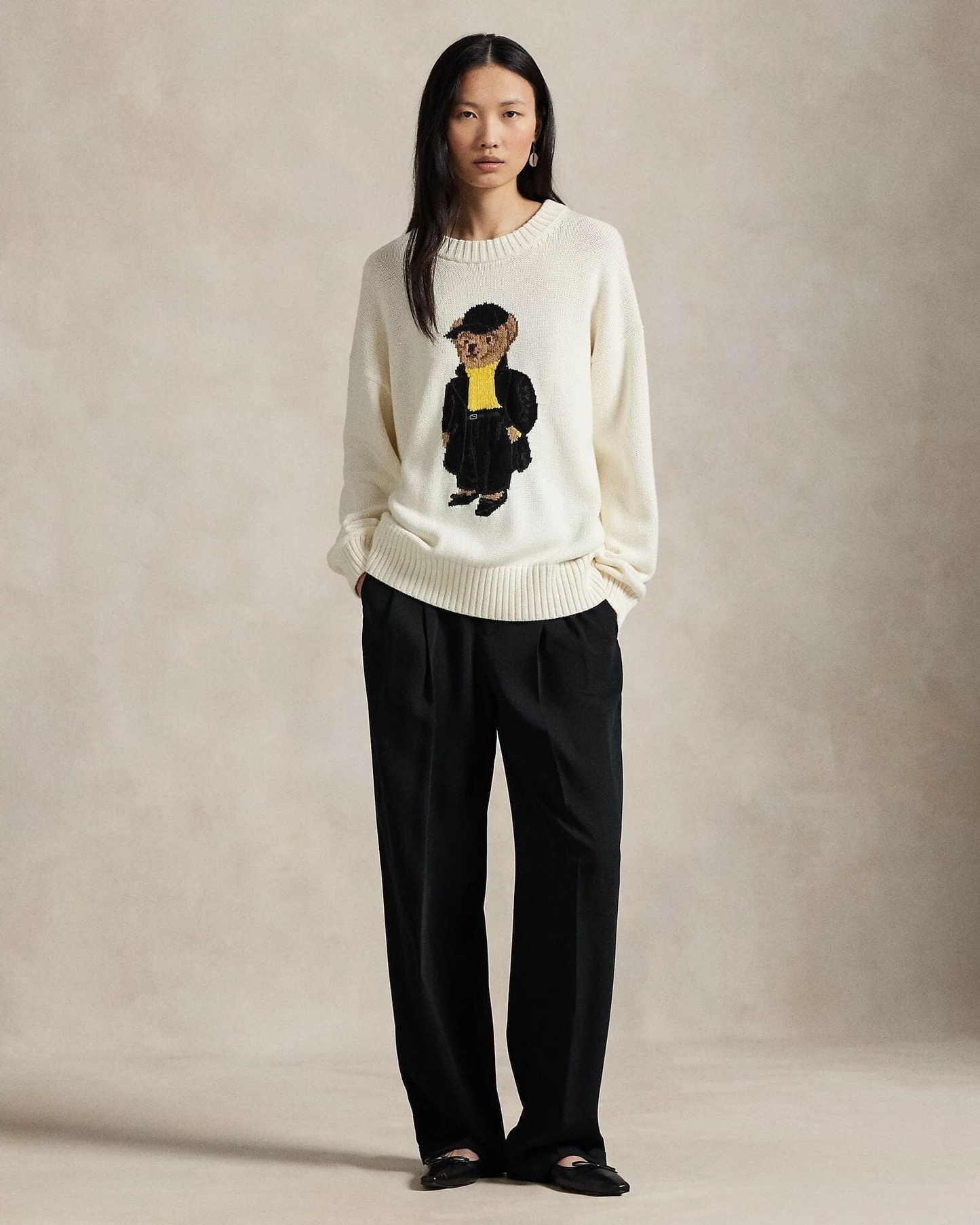 Bear Cotton Crew Neck Sweater