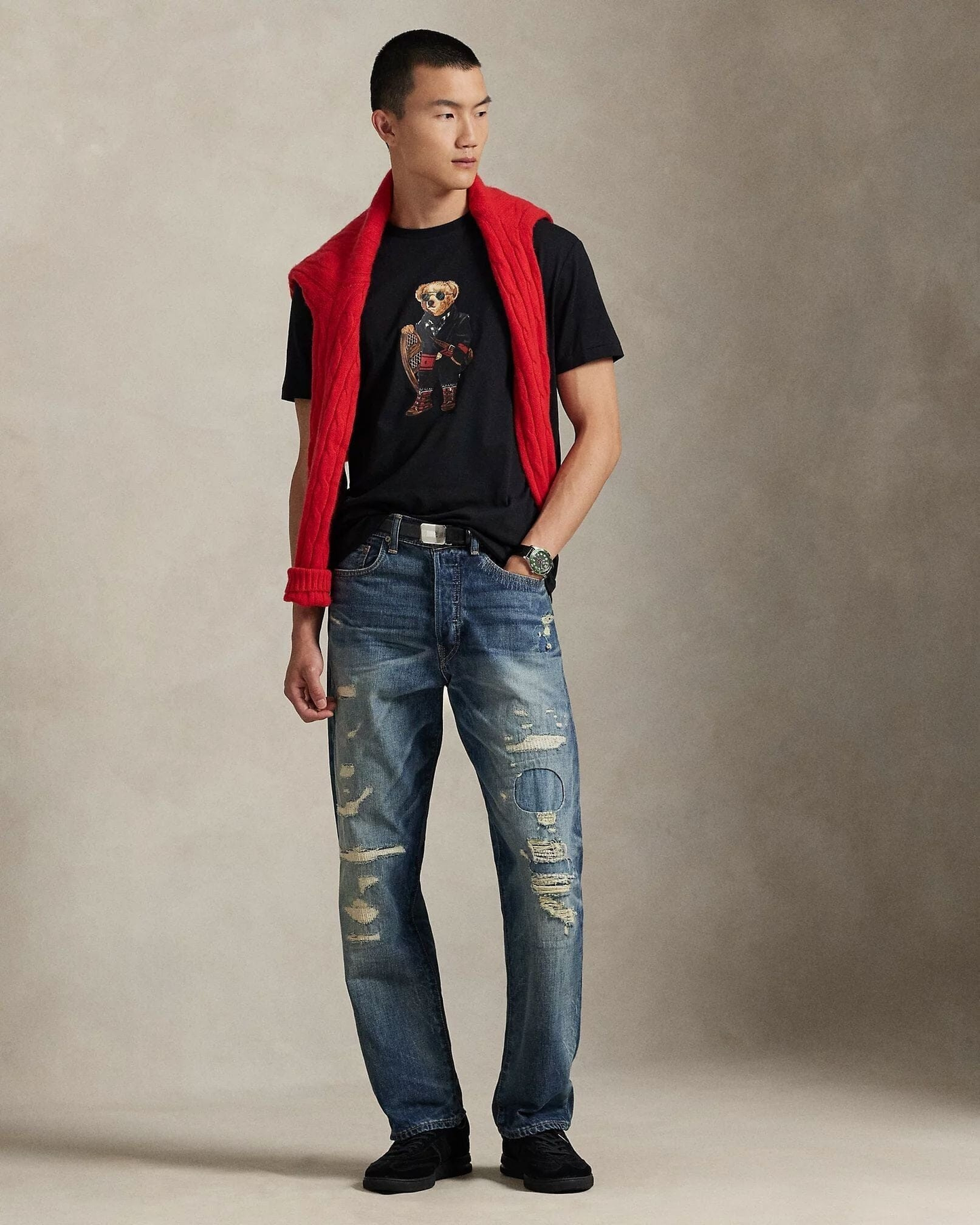 Classic Fit  Bear Jersey T-Shirt