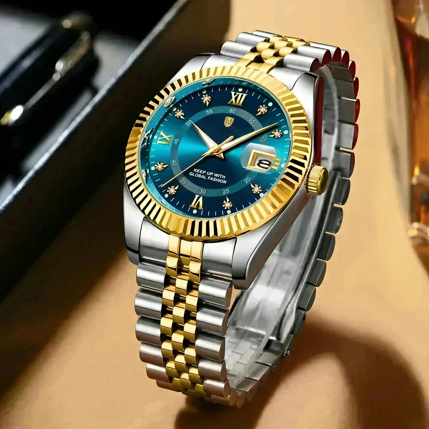 Goldenstar – 40Mm Watch| Waterproof| Stainless Steel