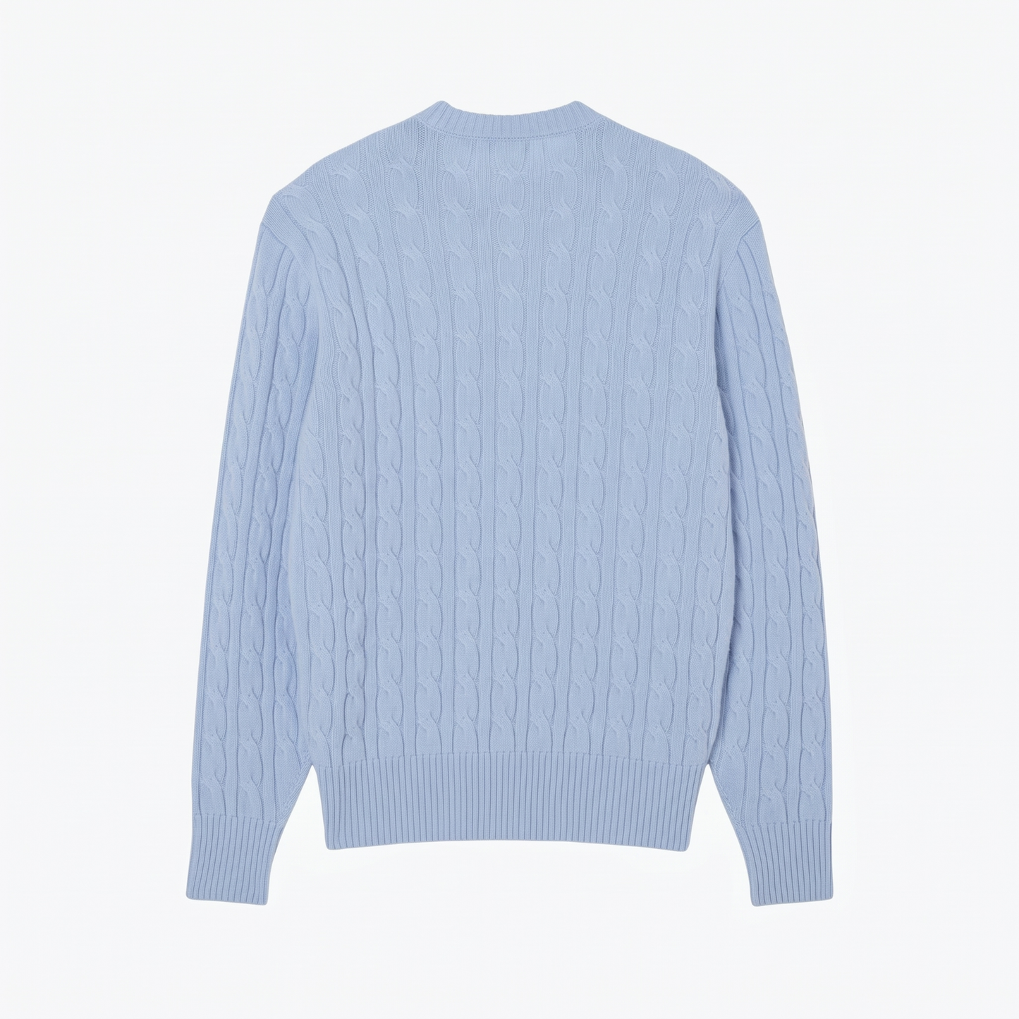 Cable Knit Carded Wool Crew Neck Sweater
