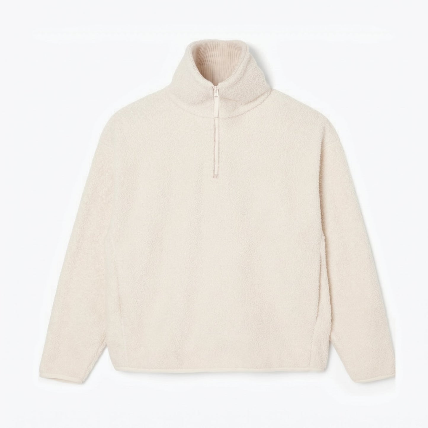 High Zipped Neck Polar Fleece Sweatshirt