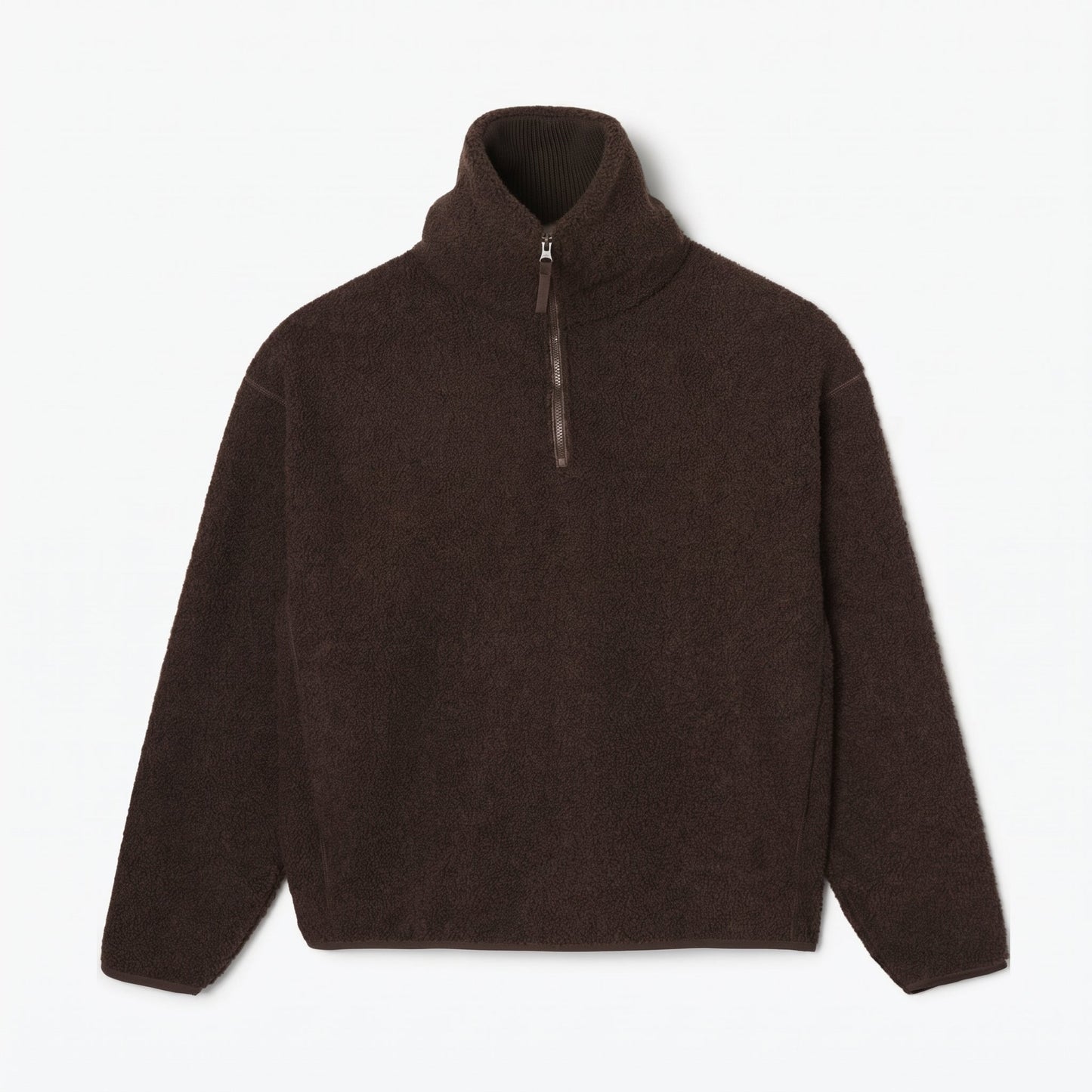 High Zipped Neck Polar Fleece Sweatshirt