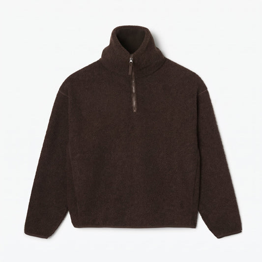 High Zipped Neck Polar Fleece Sweatshirt