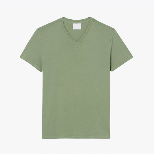 Lightweight Cotton Pima V Neck T-shirt