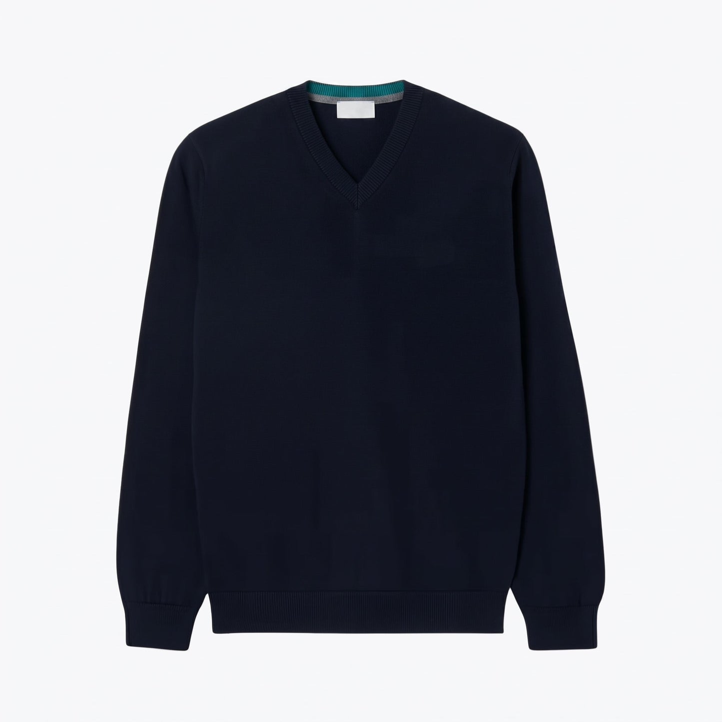 Monochrome Cotton V-Neck Sweater