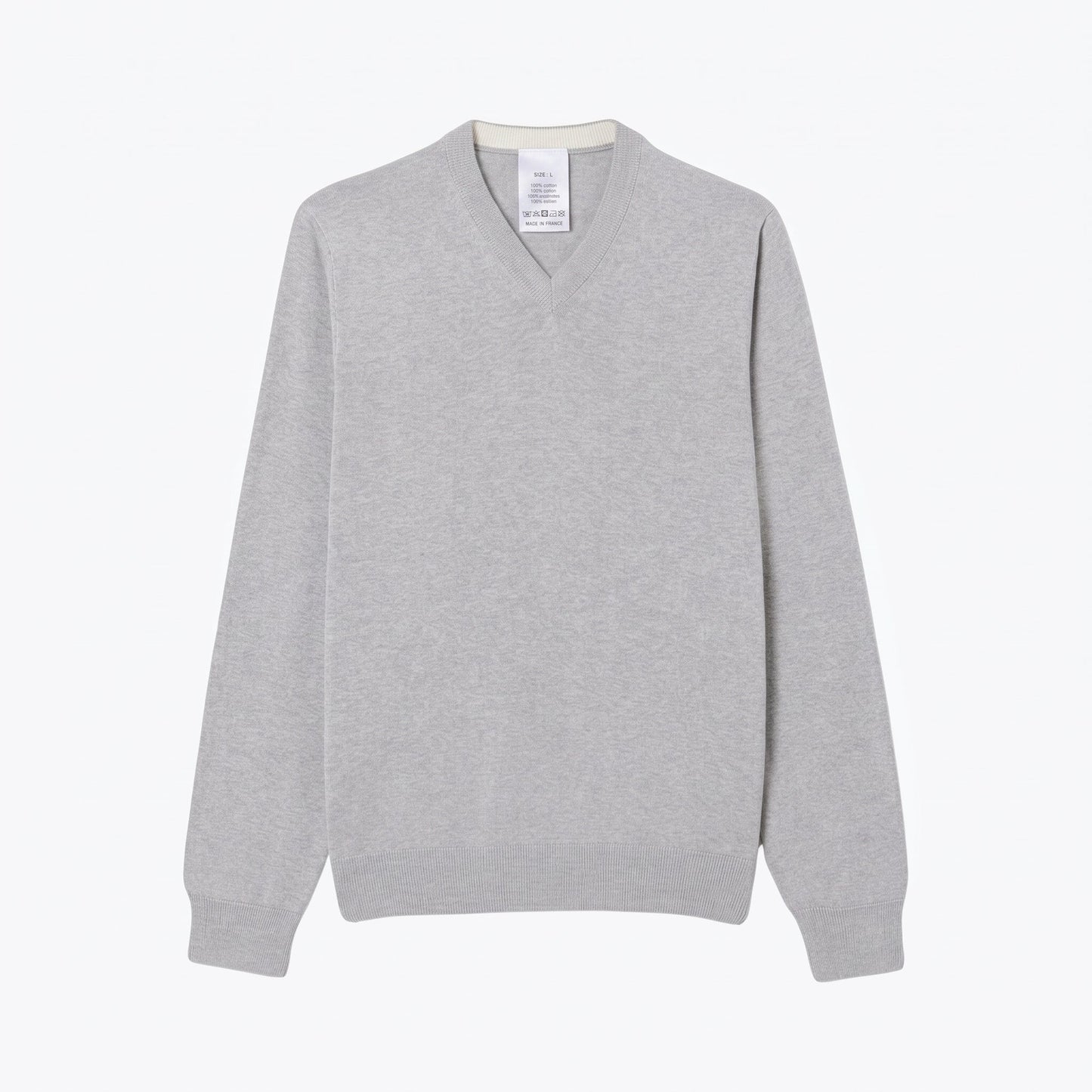 Monochrome Cotton V-Neck Sweater