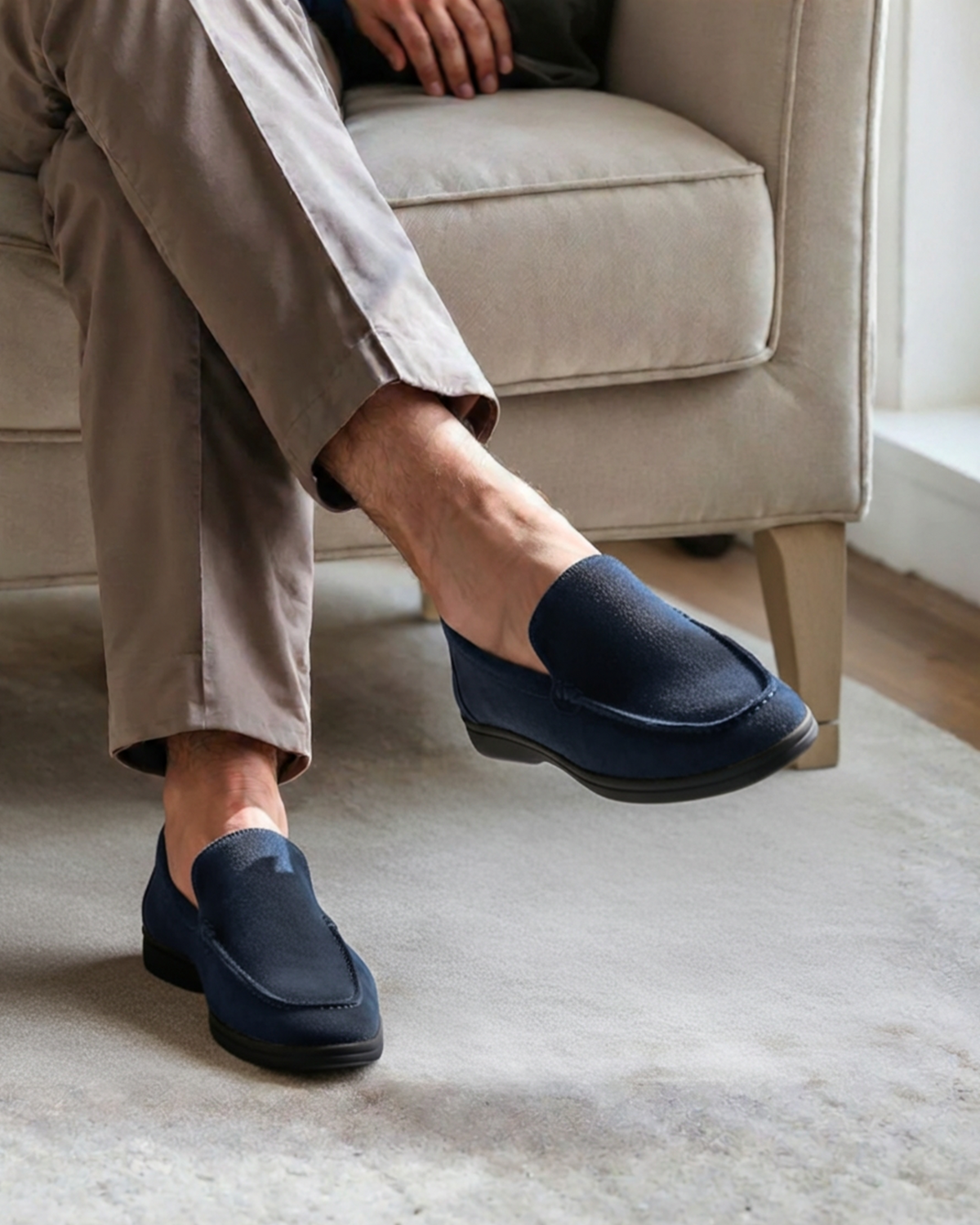 Premium Suede Loafers - Black Soles