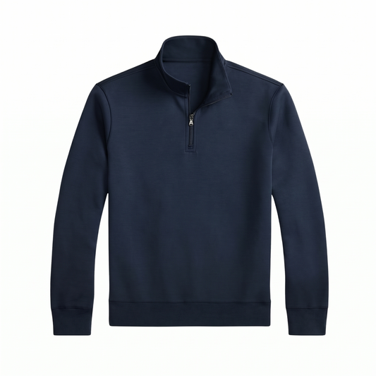 Double-Knit Mockneck Pullover