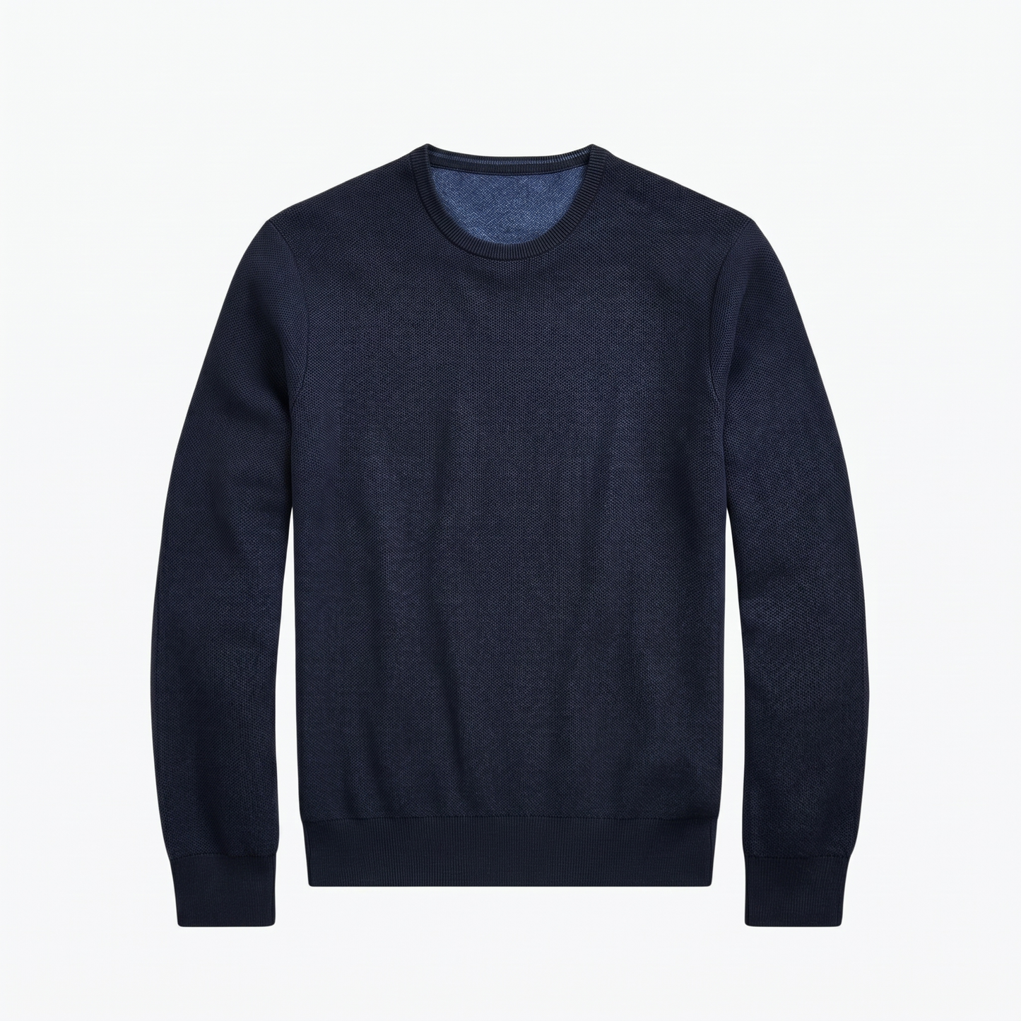Mesh-Knit Cotton Crewneck Sweater