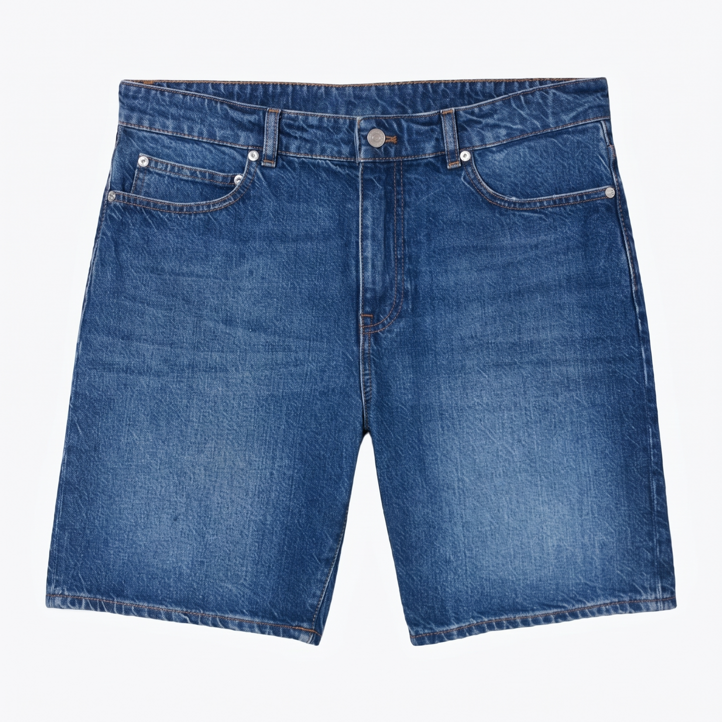 Straight Fit Denim Bermuda Shorts