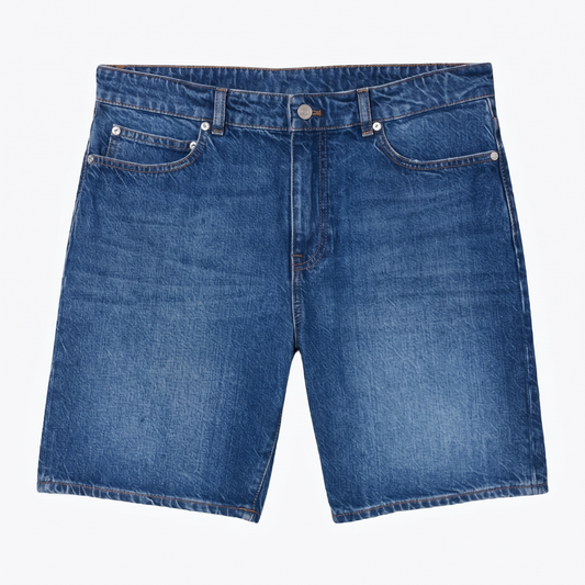 Straight Fit Denim Bermuda Shorts