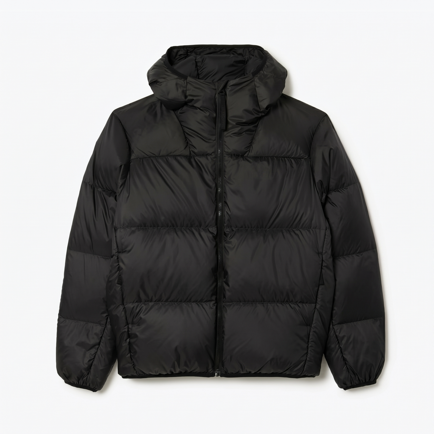 Short Water-Repellent Hooded Puffed Jacket
