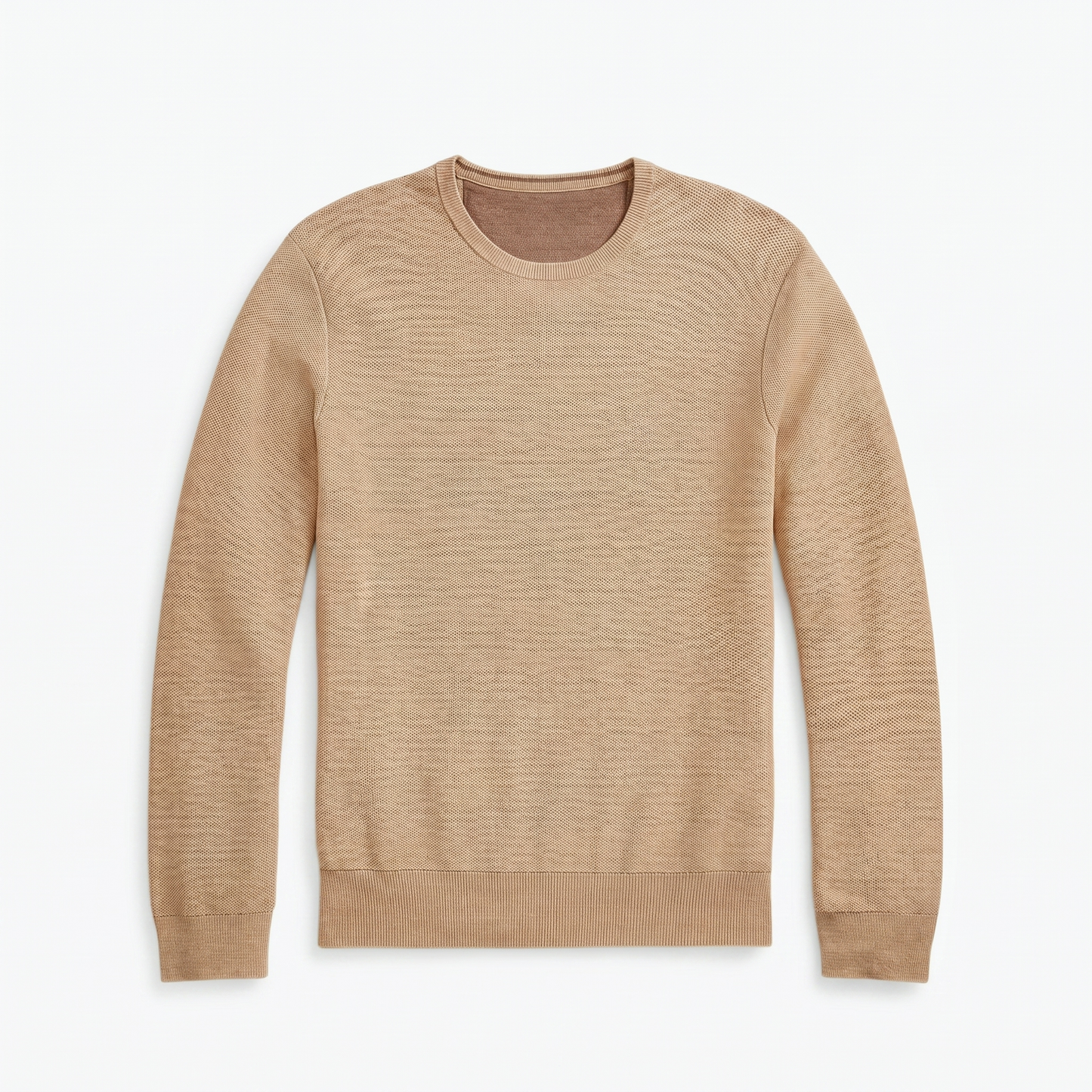 Mesh-Knit Cotton Crewneck Sweater