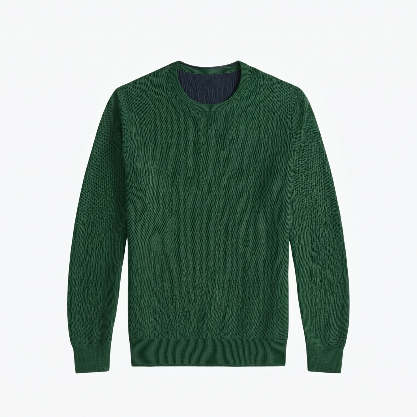 Mesh-Knit Cotton Crewneck Sweater