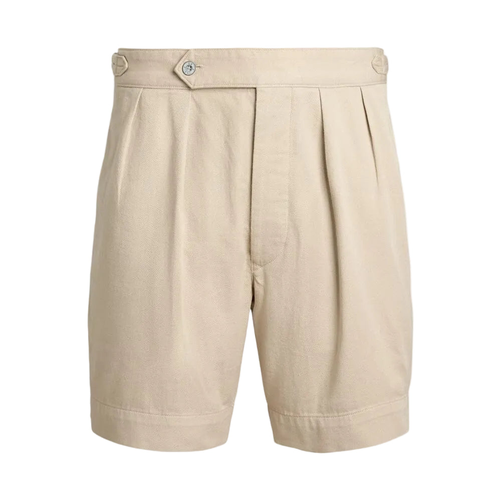Relaxed Fit Pleated Twill Short