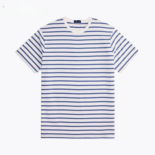 Striped Jersey Crewneck T-Shirt
